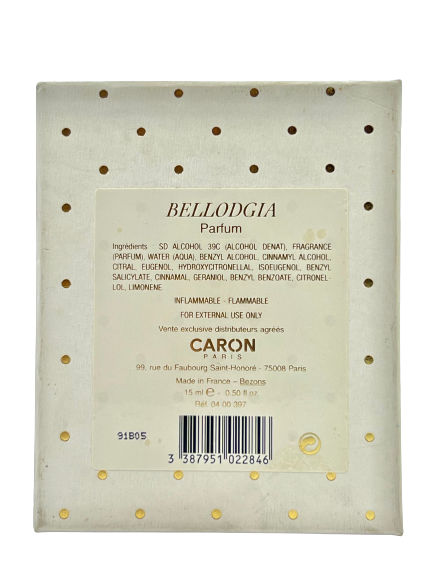 Caron BELLODGIA vintage parfum 2000s 15ml